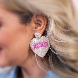 Beaded Valentine's Earrings